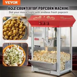 Popcorn Popper Machine 8 Oz Countertop Popcorn Maker 850W 48 Cups Red#305