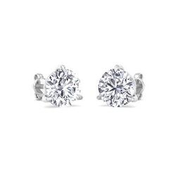 Martini Stud Diamond Earrings (14K White Gold), 2 (CTW) Carats total weight