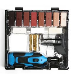 19 Pieces Hardwood Laminate Wooden Wood Floor Repair Kit Wax Chip Scratch Plastic Box