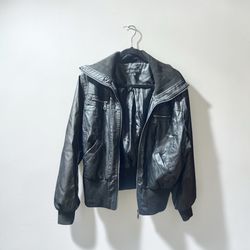 New Look Faux Leather Bomber Jacket