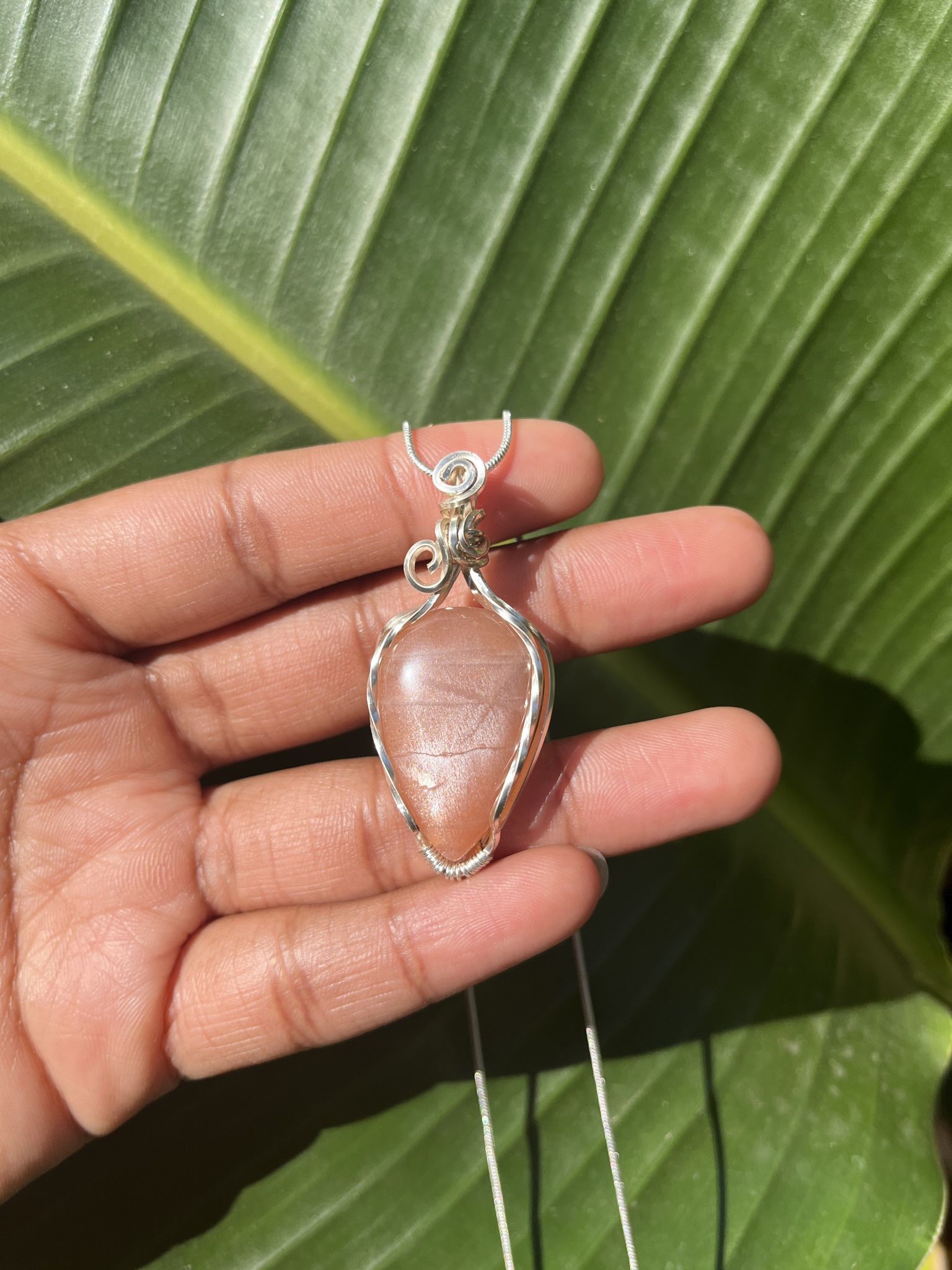 Peach Moonstone Pendant