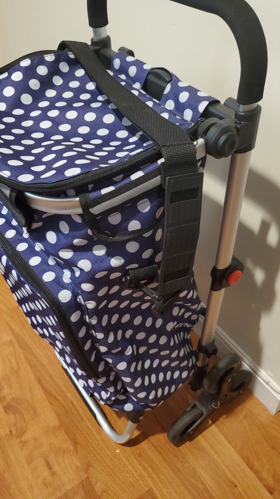 Shopping Grocery Rolling Folding Laundry Bag on Wheels

