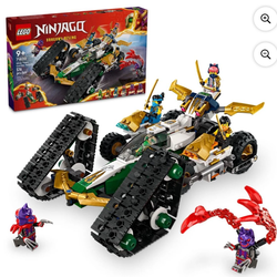 LEGO NINJAGO Ninja Team Combo Vehicle, 4 in 1 Ninja Playset for Kids with Glider, Off-Road Racer and 2 Motorcycle Toys, Birthday Gift for Boys and Gir