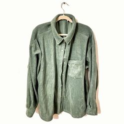 ASOS Design Curve Oversized Green Fleece Jacket