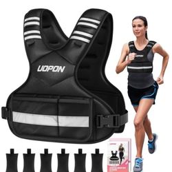 Adjustable Weighted Vest for Women, 6-12 Lbs Rucking Vest with 6 Ironsand Weights, Great Weighted Vest with Plus Pockets & Reflective Strips for Runni