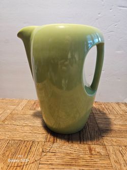 Vintage Malibu Modern Ceramic Apple Green Pitcher