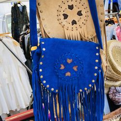 Blue  Small suede Purse