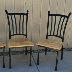 3 Wood/ Metal Chairs