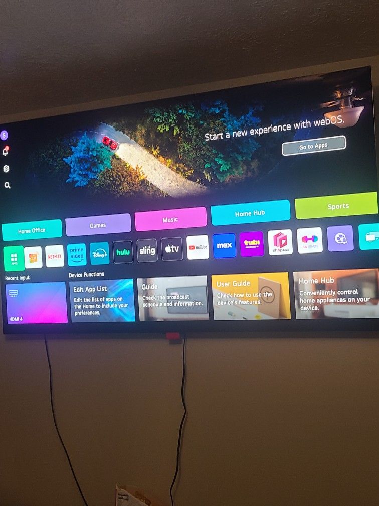 65" 2024 LG 4K OLED Class C4 Smart TV w/ aftermarket wall mounts