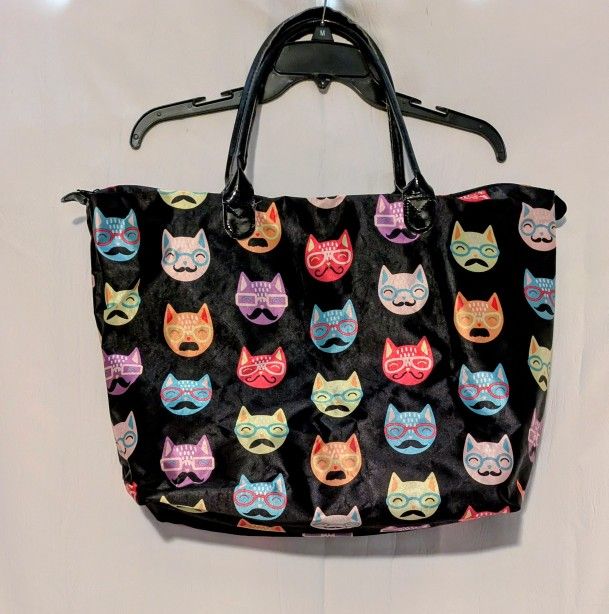 Tote Cat Colorful Large Cat Tote Bag 20" Width 14" Depth 100% Polyester