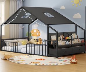 Full Size Metal Floor bed frame