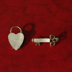 1950s lock-and-key brooch set