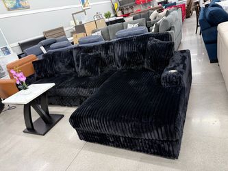 Black Corduroy Sectional Sofa with Chaise ‼️ Only $1,099‼️