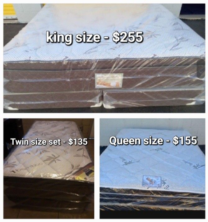 Brand New Mattresses Pilllowtop Included Box Spring Free Delivery Depends On Location