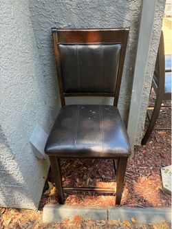 Set of 3 Solid Wood Counter Height Bar Stools
