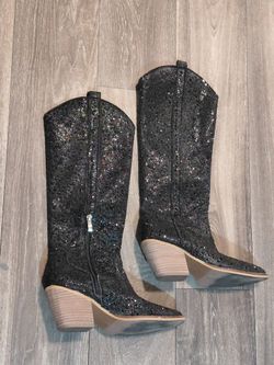 Black Rhinestone Women's Boots