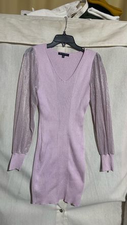 Dylan Ryan Lavender Ribbed Knit Mini Dress