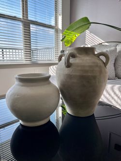 Ceramic/ Stone Vase Decor (Pair Or Individual)