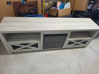 TV console with fire place