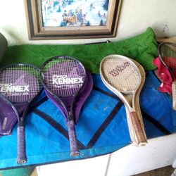 3 Tennis Rackets+A Dunlop For Free If You Want It
