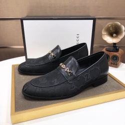 Gucci GG Men’s Leather Shoes With Box New 