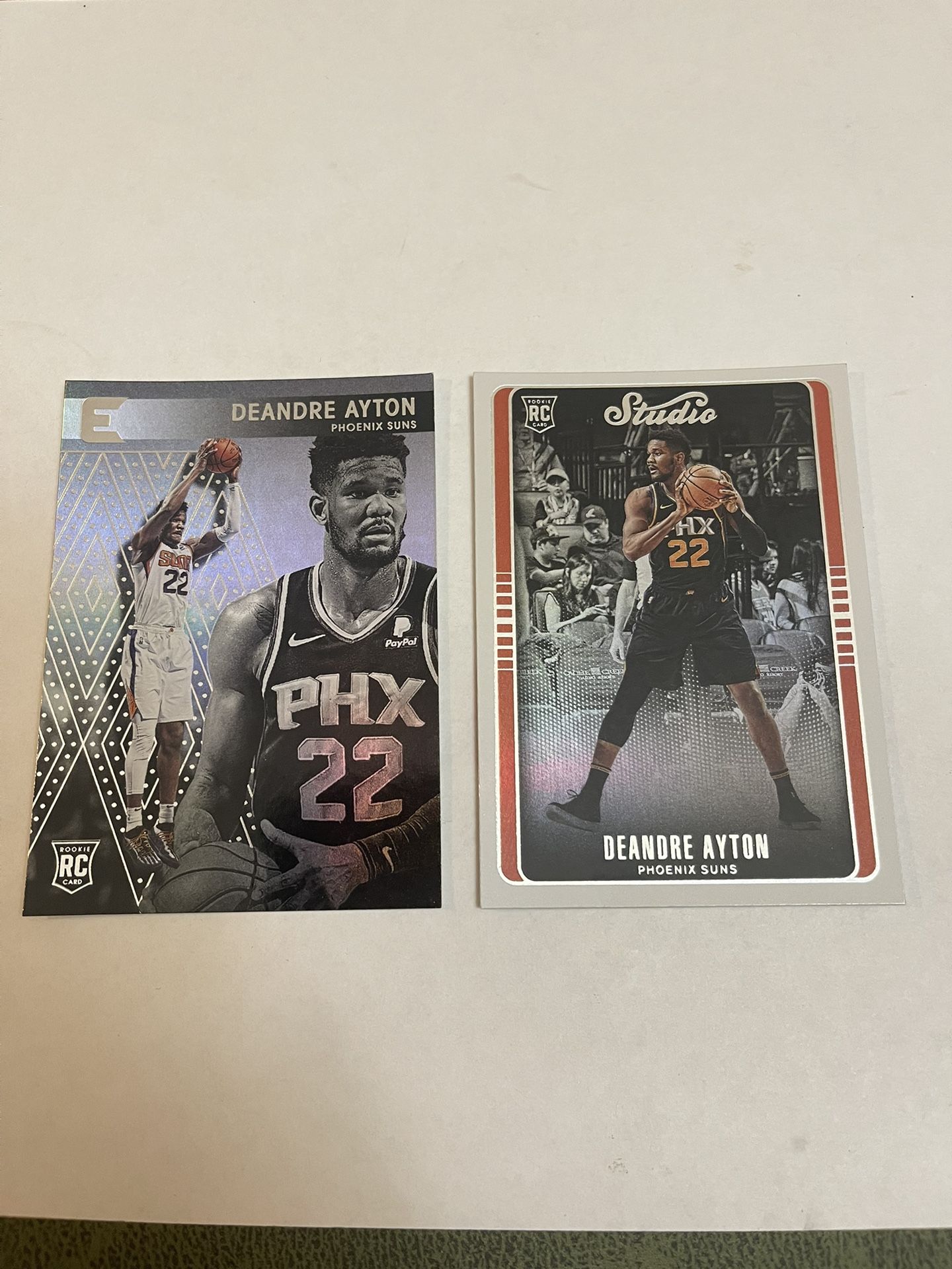 Lot of 2 2018/19 Panini Essentials & Studio Deandre Ayton Rookie Cards