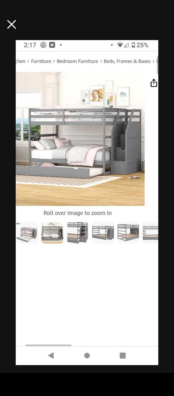 Full Bunk Bed Set W/ Twin Trundle 