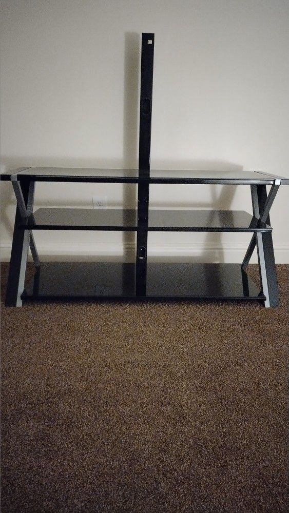 TV Stand (Black Tempered Glass Tops)