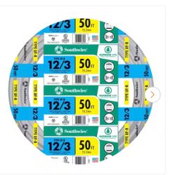 50 ft. 12/3 Gray Solid CU UF-B W/G Wire