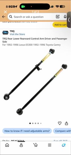 Trq rear rearward control arms for 95 to 97 camry