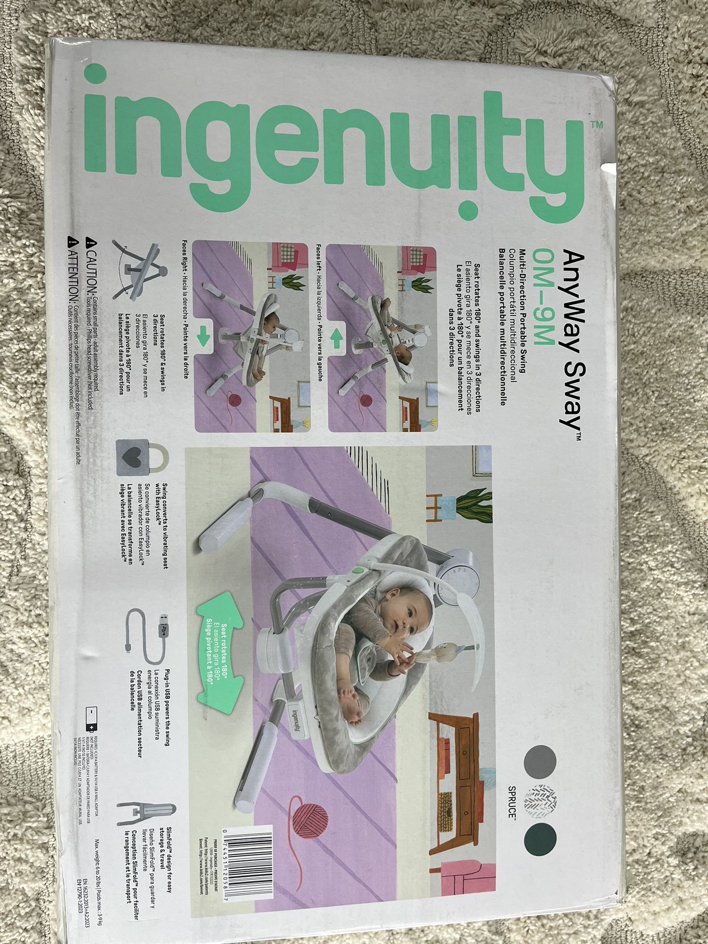 Ingenuity Any-Way Sway Infant Baby Swing