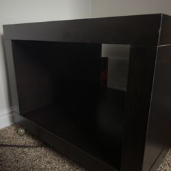 !! Black Cube Side Table with Storage & Wheels !!
