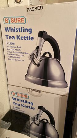 Stainless whistling kettle $35 each