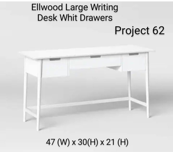 Brand New Project 62 Ellwood Large Writing Desk With Drawers