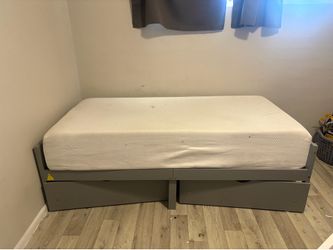 Twin bed frame with drawers
