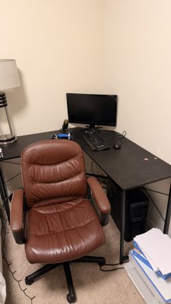 Desk, Chair, Screen
