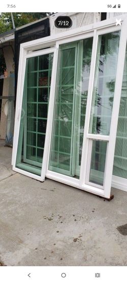 72x80 sliding door retro fit with doggy door 12",,