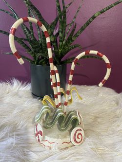 Christmas Decor Candy Candle Display Center Piece