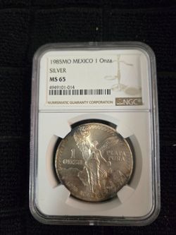 1985 Libertad MS-65 Mexico 1 Onza Silver-toned