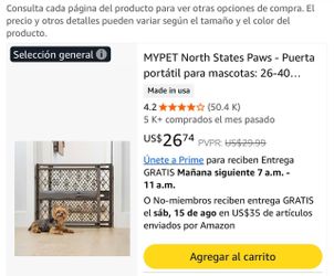 North States MyPet Paws Portable Pet Gate 8874 – 26”-40” Wide – Fieldstone