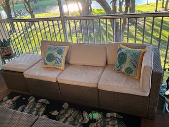Wicker Patio set with Matching Coffee Table
