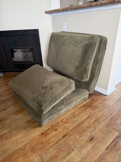 Green Convertible Floor Sofa / Sleeper