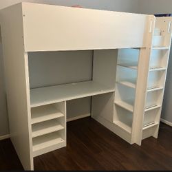 Twin Loft Bed White Color $170