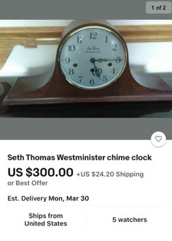 Seth Thomas antique three chimes clock