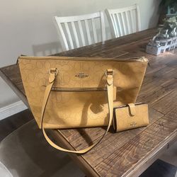 Coach Purse And Wallet-yellow 