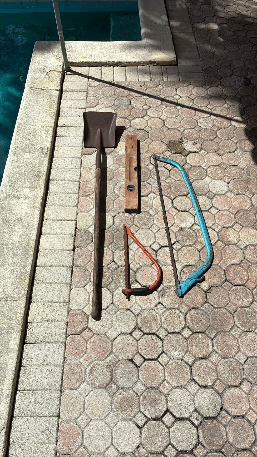 Vintage Tools - Shovel, Level & 2 Saws