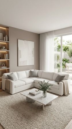 Ashley’s White L-Shaped Sectional Sofa