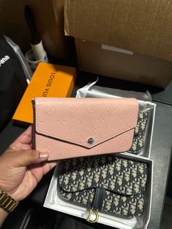 Women’s Pink Embossed Monogram Wallet Chain