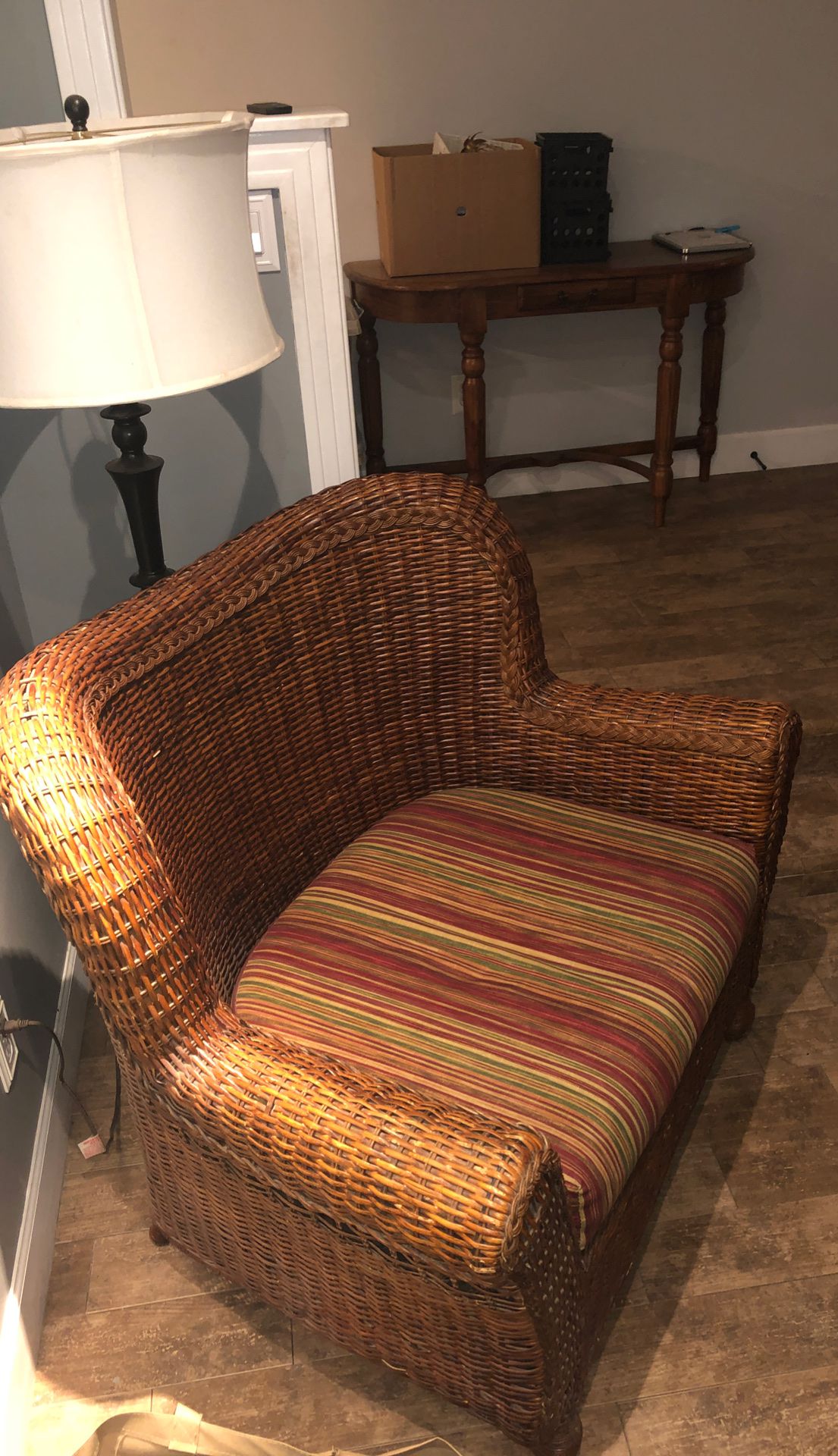 Brown wicker chair