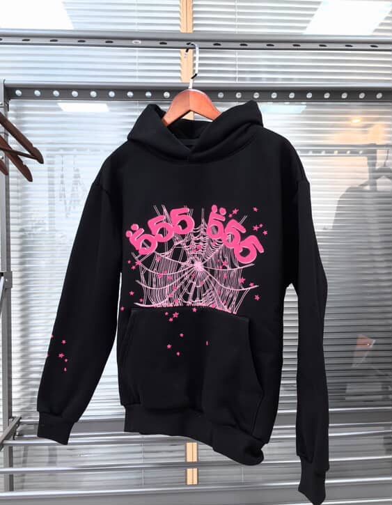 black and pink spider hoodie